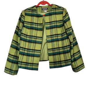 Nouveaux Vintage Mohair Blend Plaid Jacket size 12